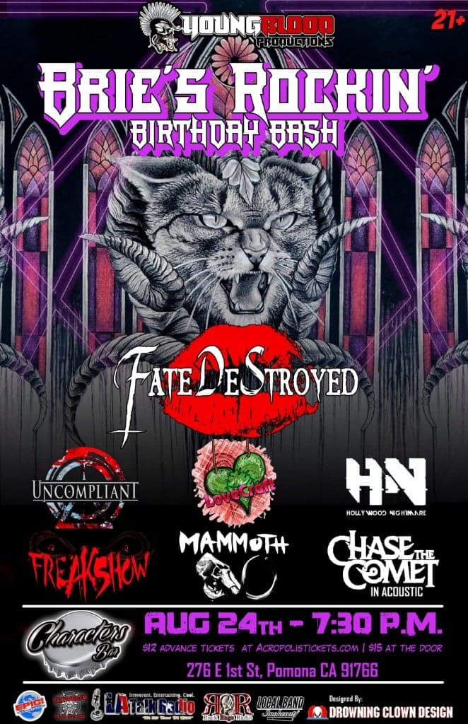 BRIE'S ROCKIN' BIRTHDAY BASH ft. Fate DeStroyed, Chase the Comet, Uncompliant +special guests