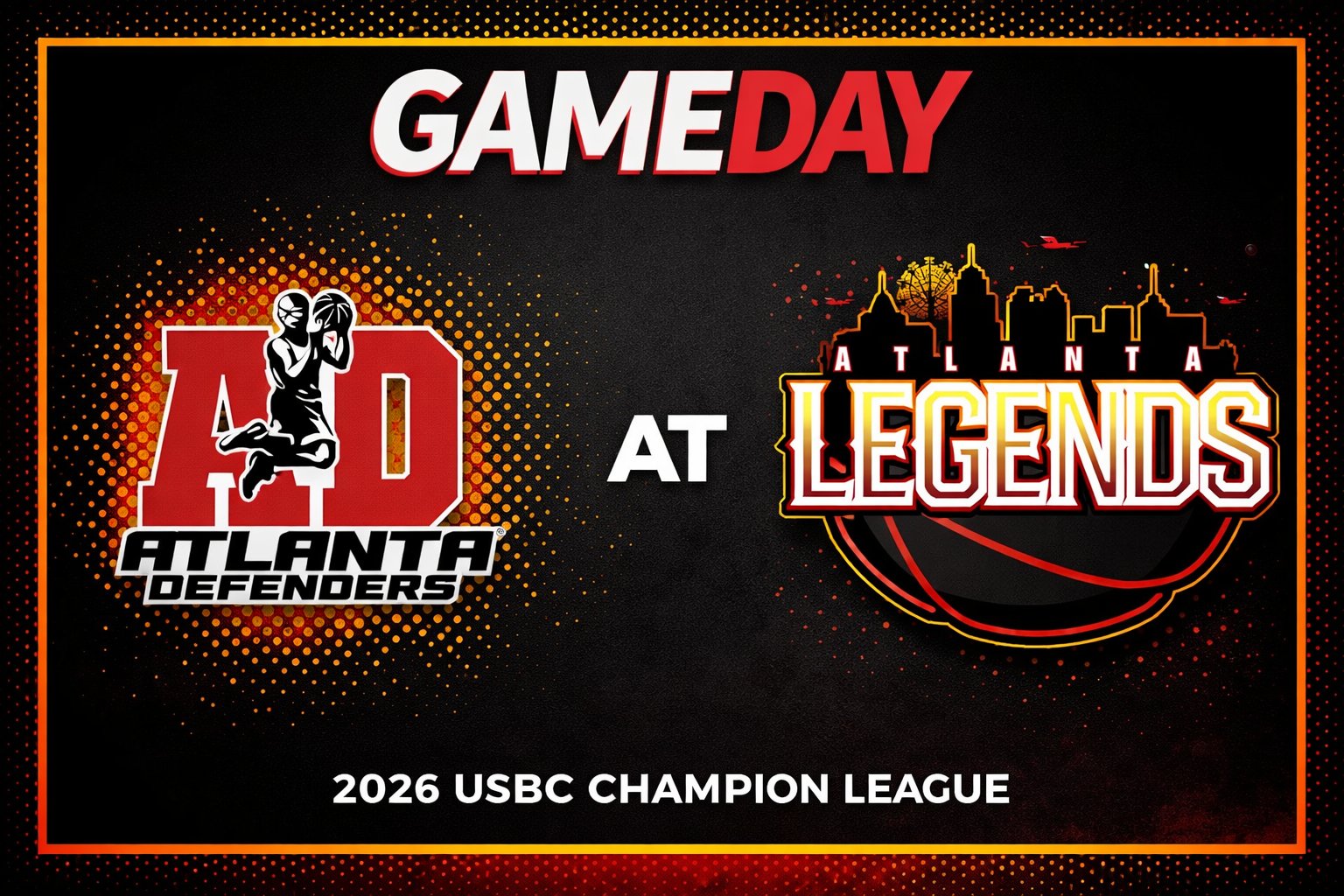 Atlanta Defenders vs Atlanta Legends 3:00pm September 6, 2026