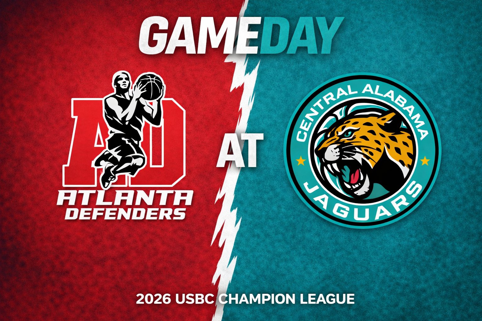 Atlanta Defenders vs Central Alabama Jaguars 3:00pm June 14, 2026