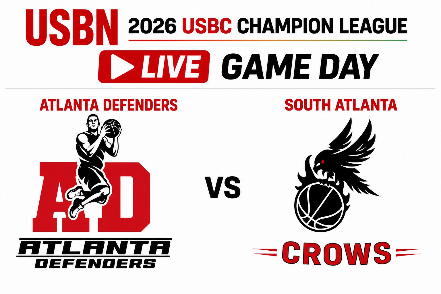 South Atlanta Crows at Atlanta Defenders 3:00pm May 31, 2026
