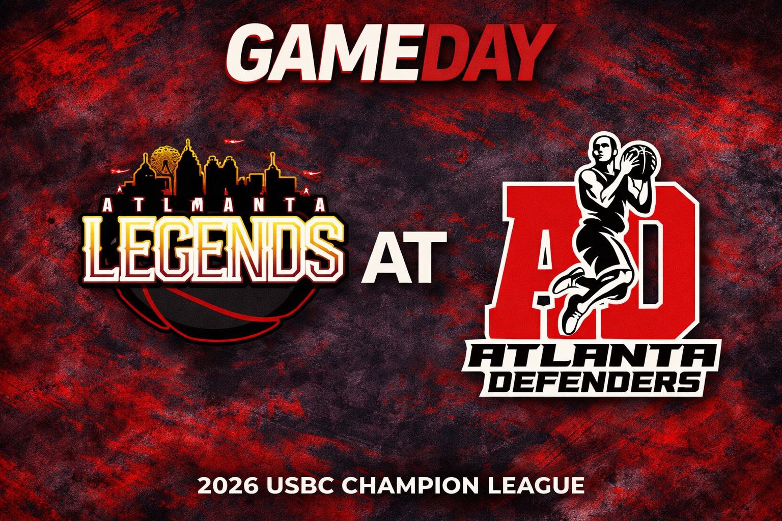 Atlanta Legends vs Atlanta Defenders 3:00pm June 21, 2026