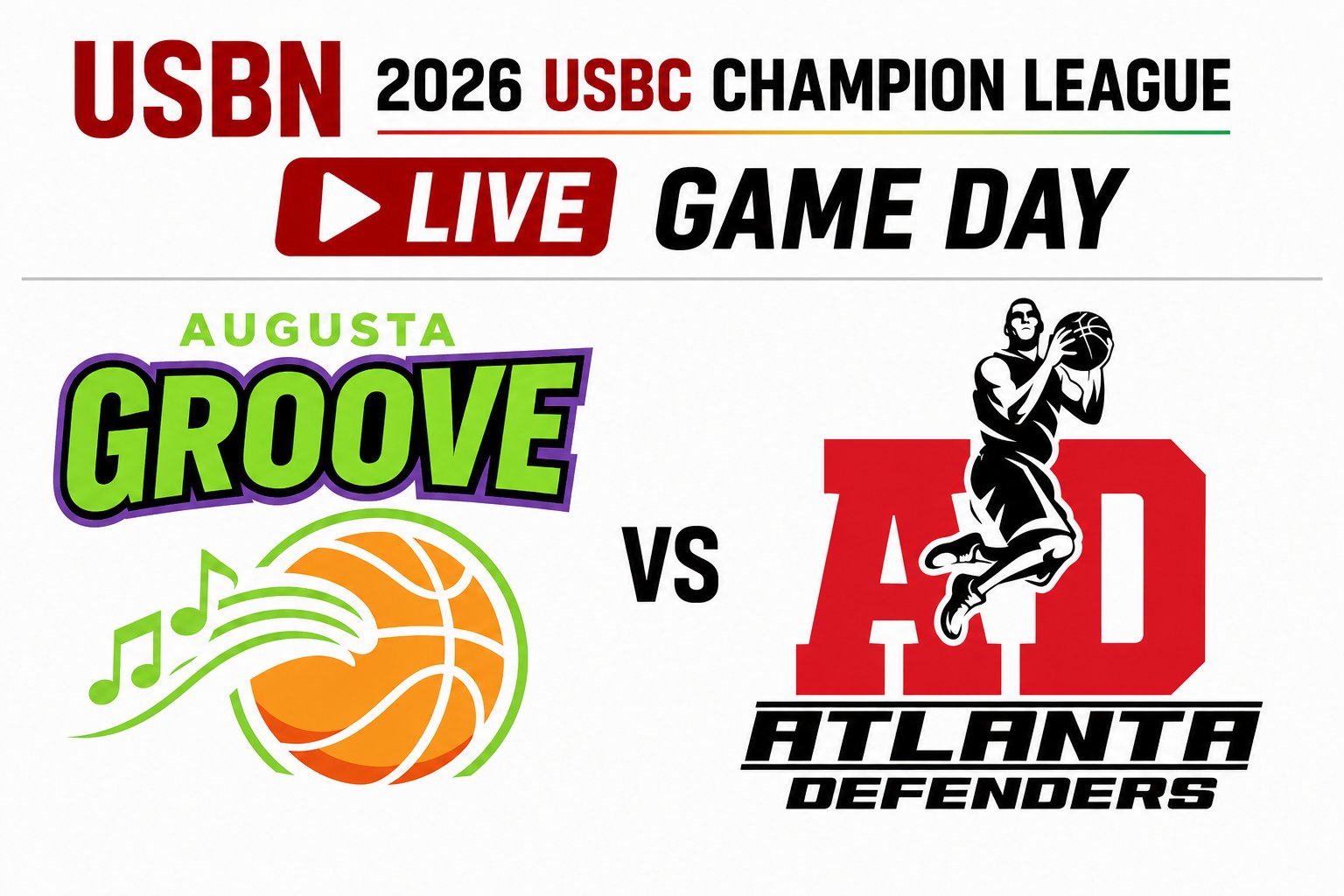 Atlanta Defenders at Augusta Groove 3:00pm June 14, 2026