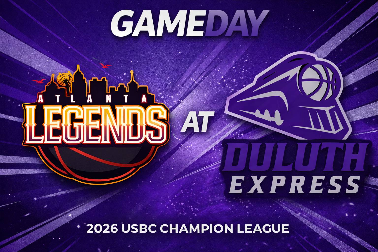 Atlanta Legends vs Duluth Express 3:00pm June 7, 2026