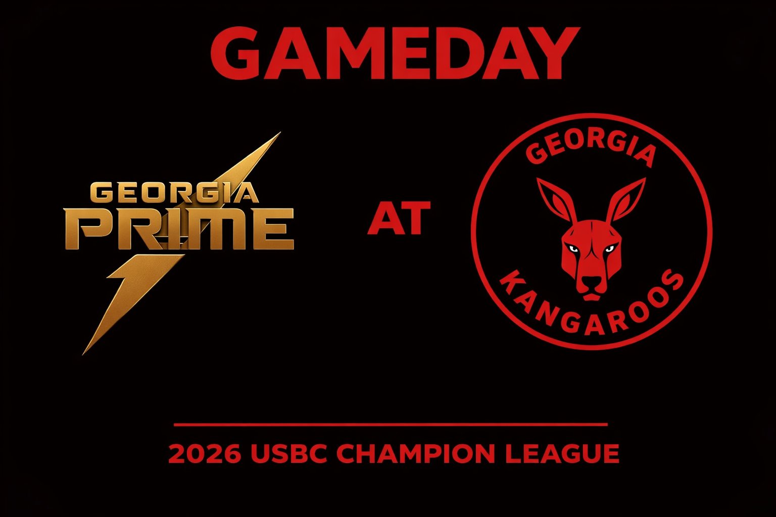 Georgia Prime vs Georgia Kangaroos 3:00pm October 18, 2026