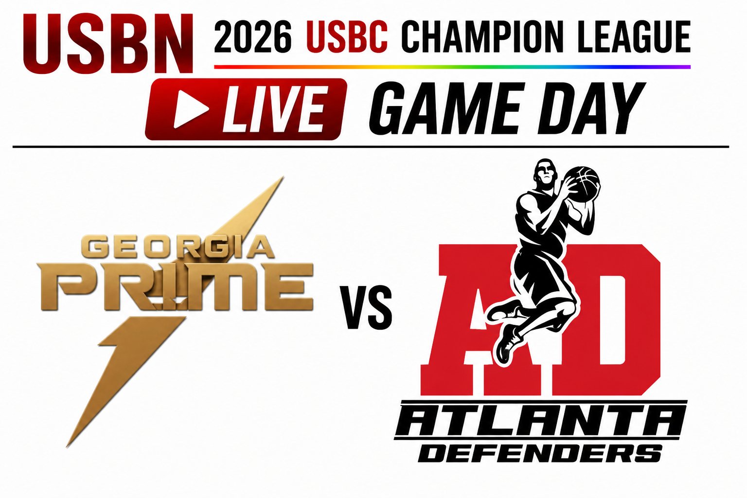 Atlanta Defenders at Georgia Prime 3:00pm July 12, 2026