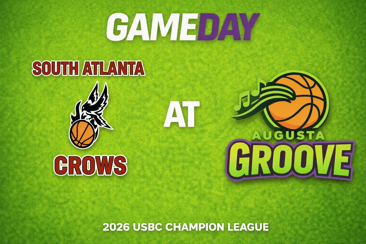 South Atlanta Crows vs Augusta Groove 3:00pm June 14, 2026