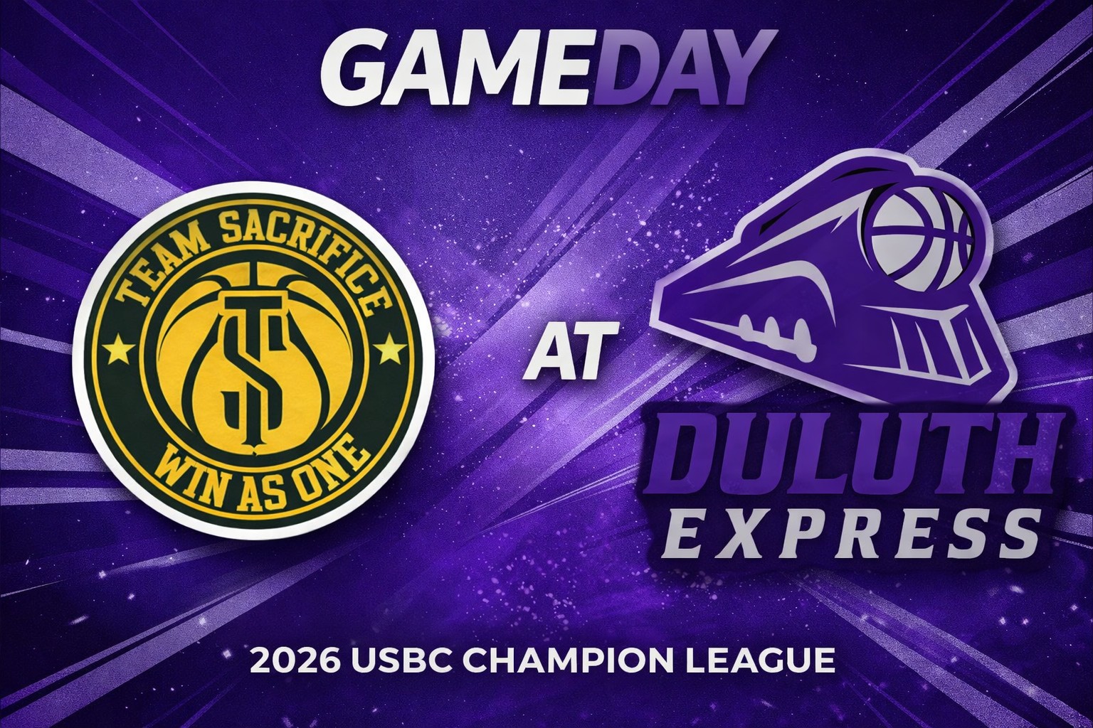 Team Sacrifice vs Duluth Express 3:00pm June 21, 2026