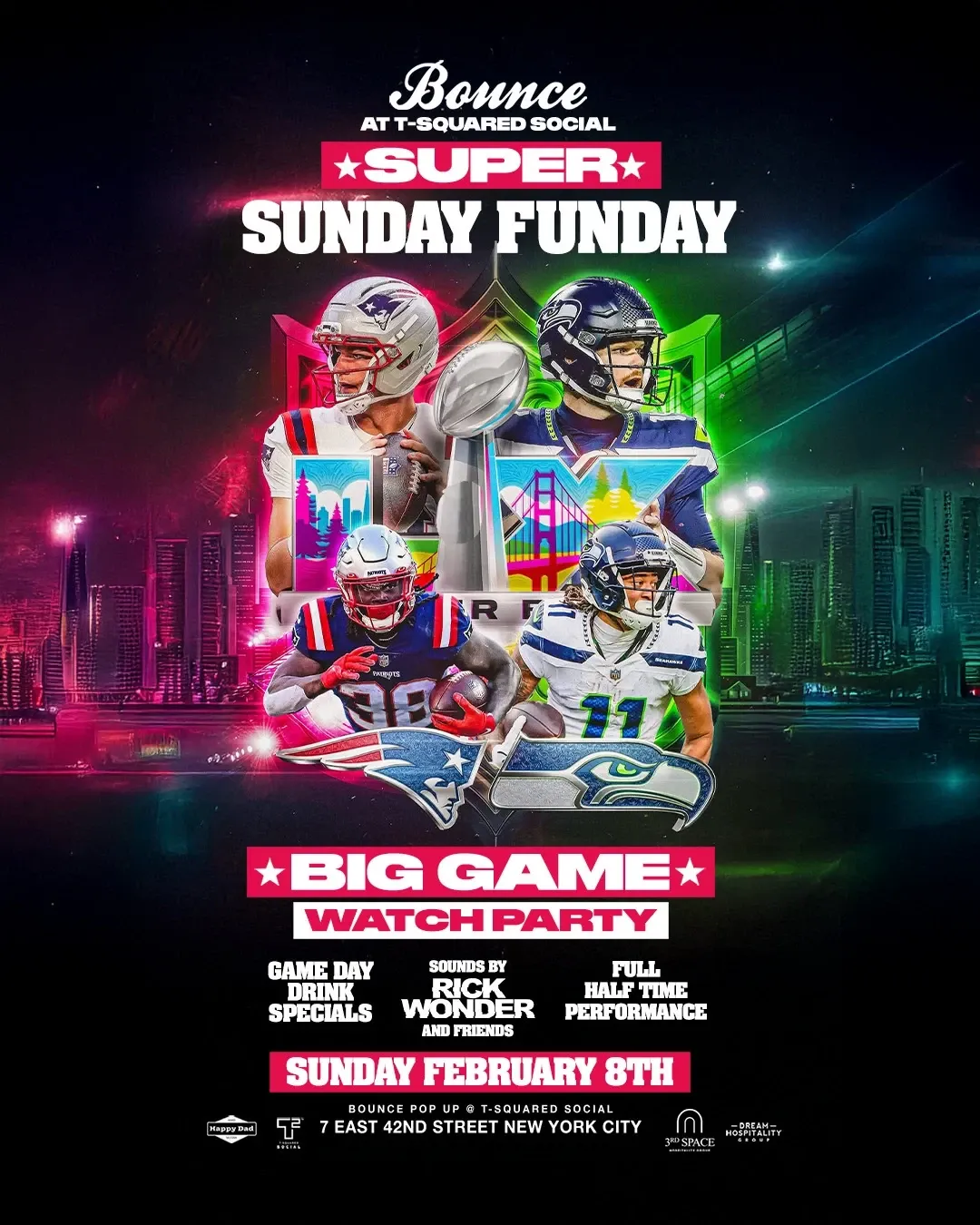 2026 NYC Superbowl Party at T Square Social