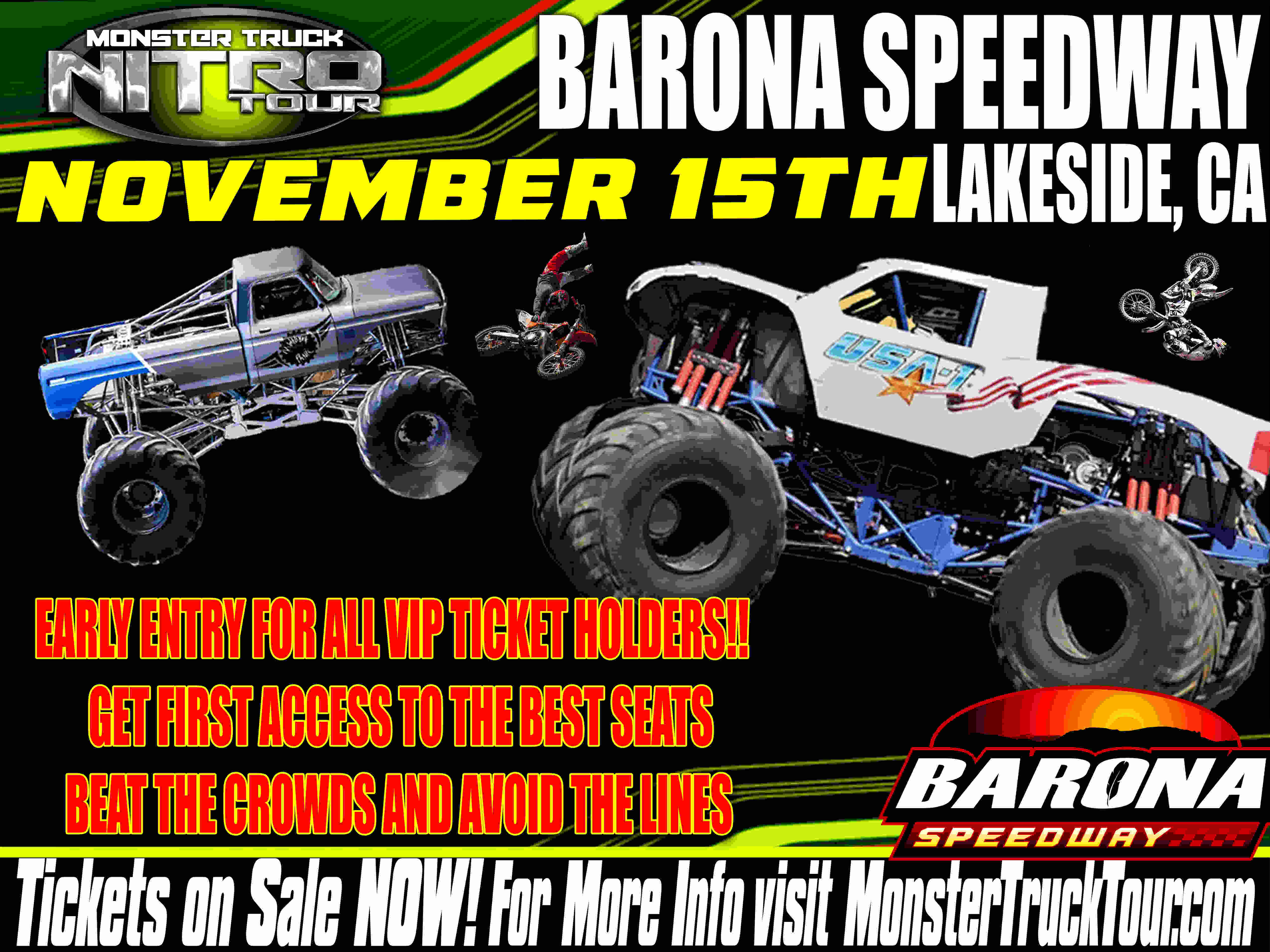 Monster Truck Nitro Tour - Lakeside, CA - 11/15/2025 - 7:30pm