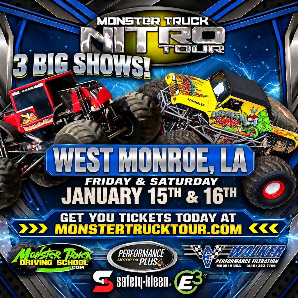 Monster Truck Nitro Tour - WEST MONROE, LA - 1/16/2027 - 7pm