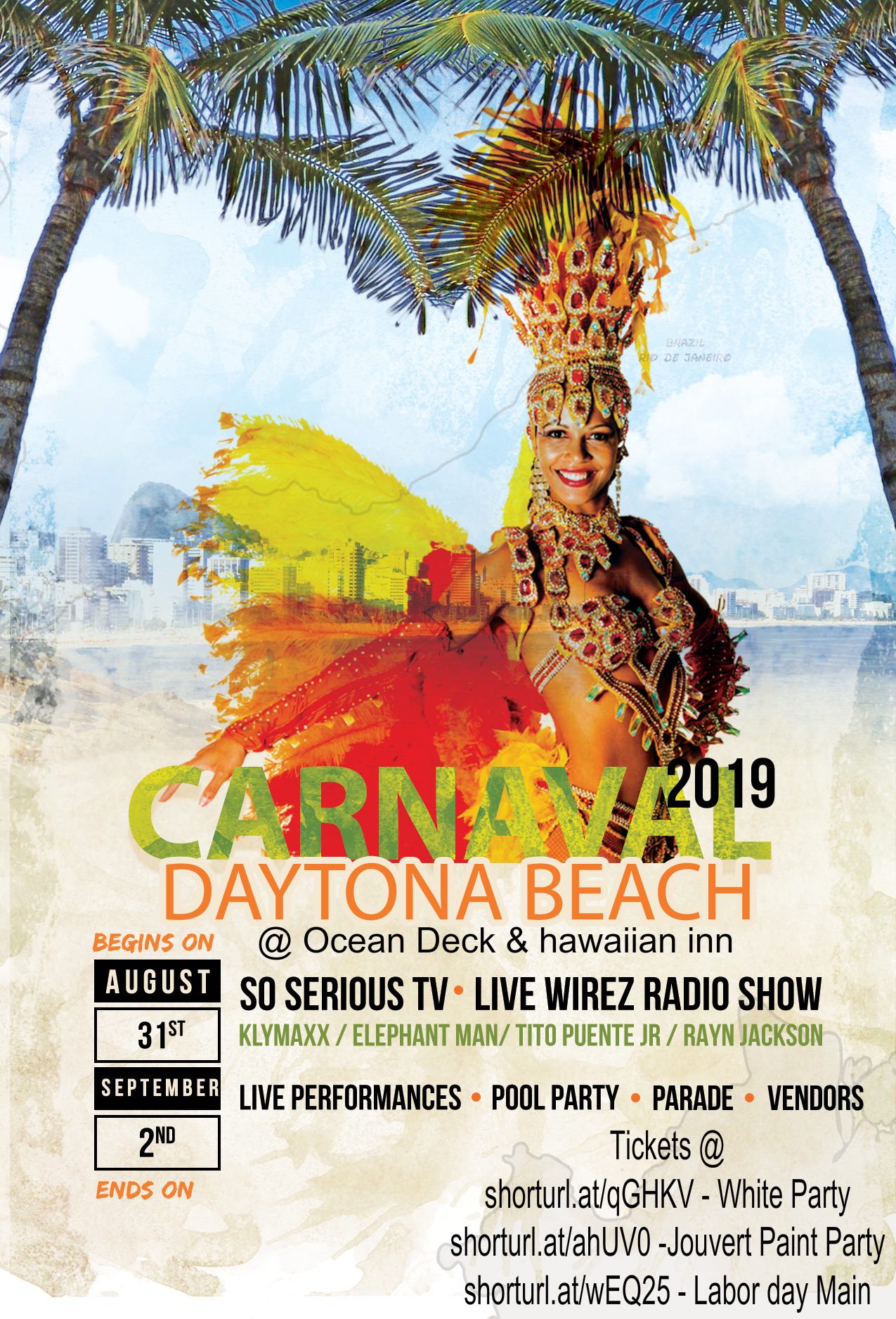 Artist LineUp JOUVERT PAINT PARTY DAYTONA BEACH CARNAVAL