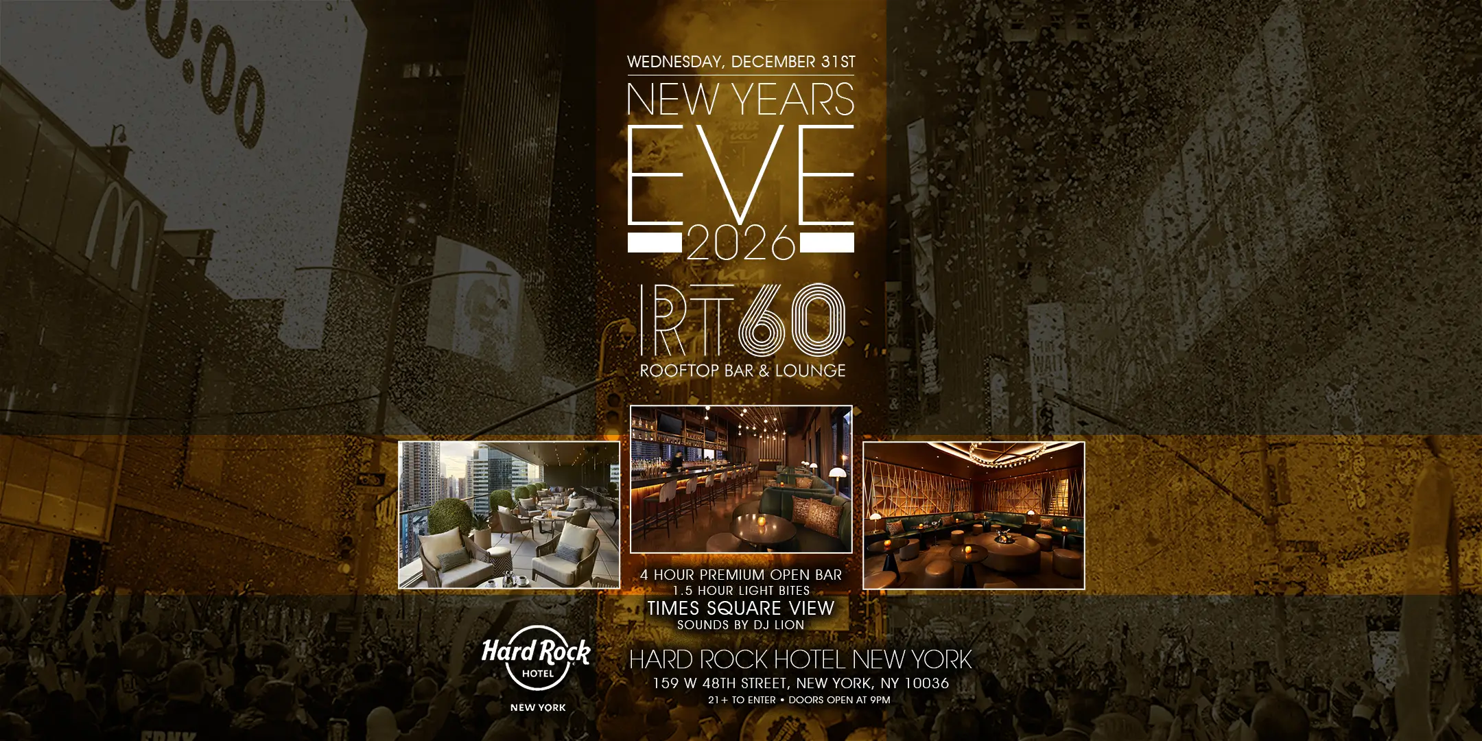 RT60 Rooftop at Hard Rock Hotel NYE 2026