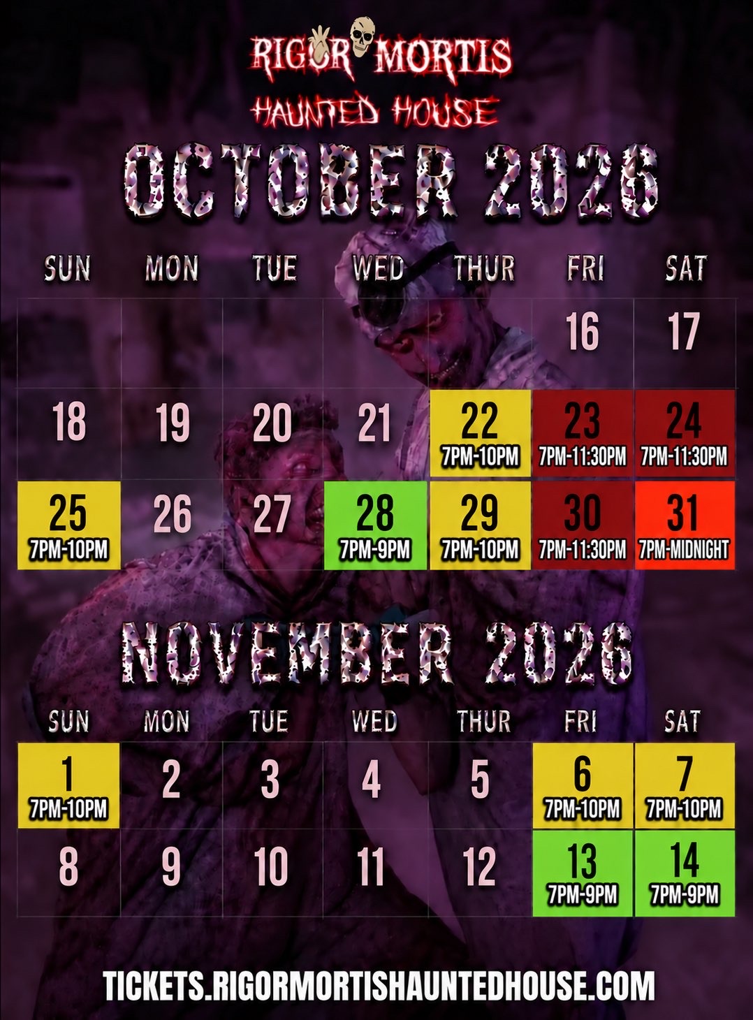 -Friday - 11/13/2026 - 7:00pm-9:00pm