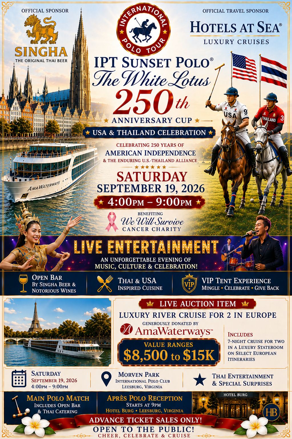Thailand IPT Sunset Polo Charity Match 2026:  NFL & TV STARS Alumni Celebrity Cup + America's 250th & Thailand Ambassadors Cup  + International Crypto Cup